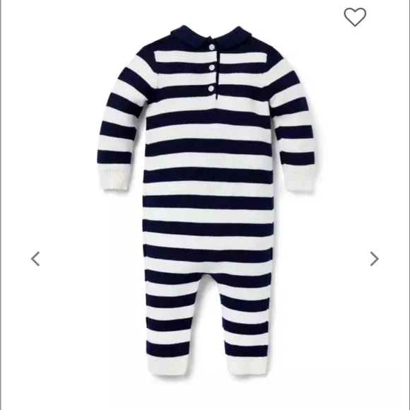 Janie and Jack Baby Striped Collared One Piece Blue Stripes size 3-6 months - Picture 3 of 7